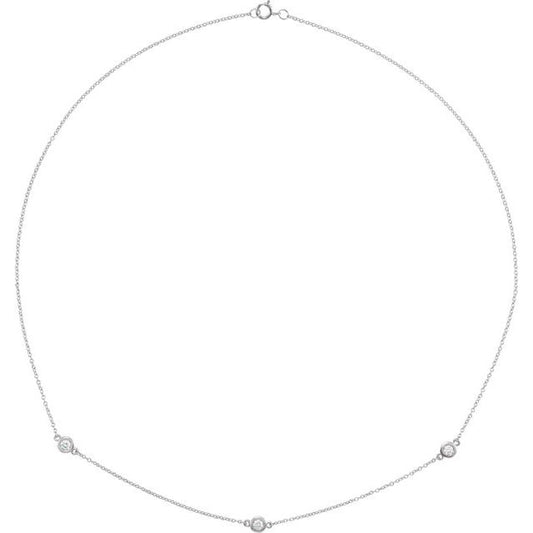 14K White 1/3 CTW Lab-Grown Diamond 3-Station 18