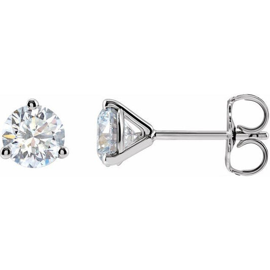 14K White 1 CTW Lab-Grown Diamond Stud Earrings