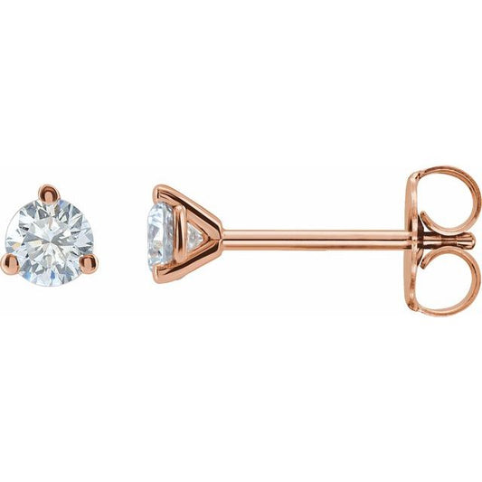 14K Rose 1/2 CTW Lab-Grown Diamond Stud Earrings