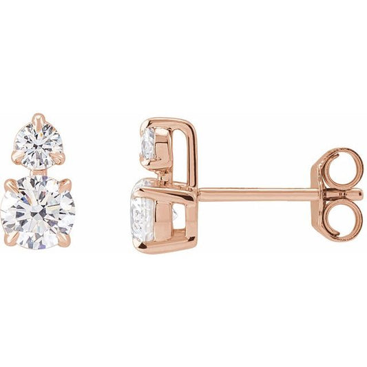 14K Rose 1 CTW Lab-Grown Diamond Earrings