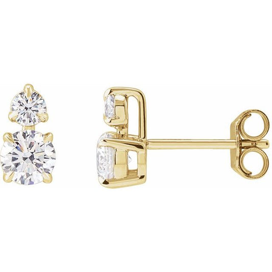 14K Yellow 1 CTW Lab-Grown Diamond Earrings